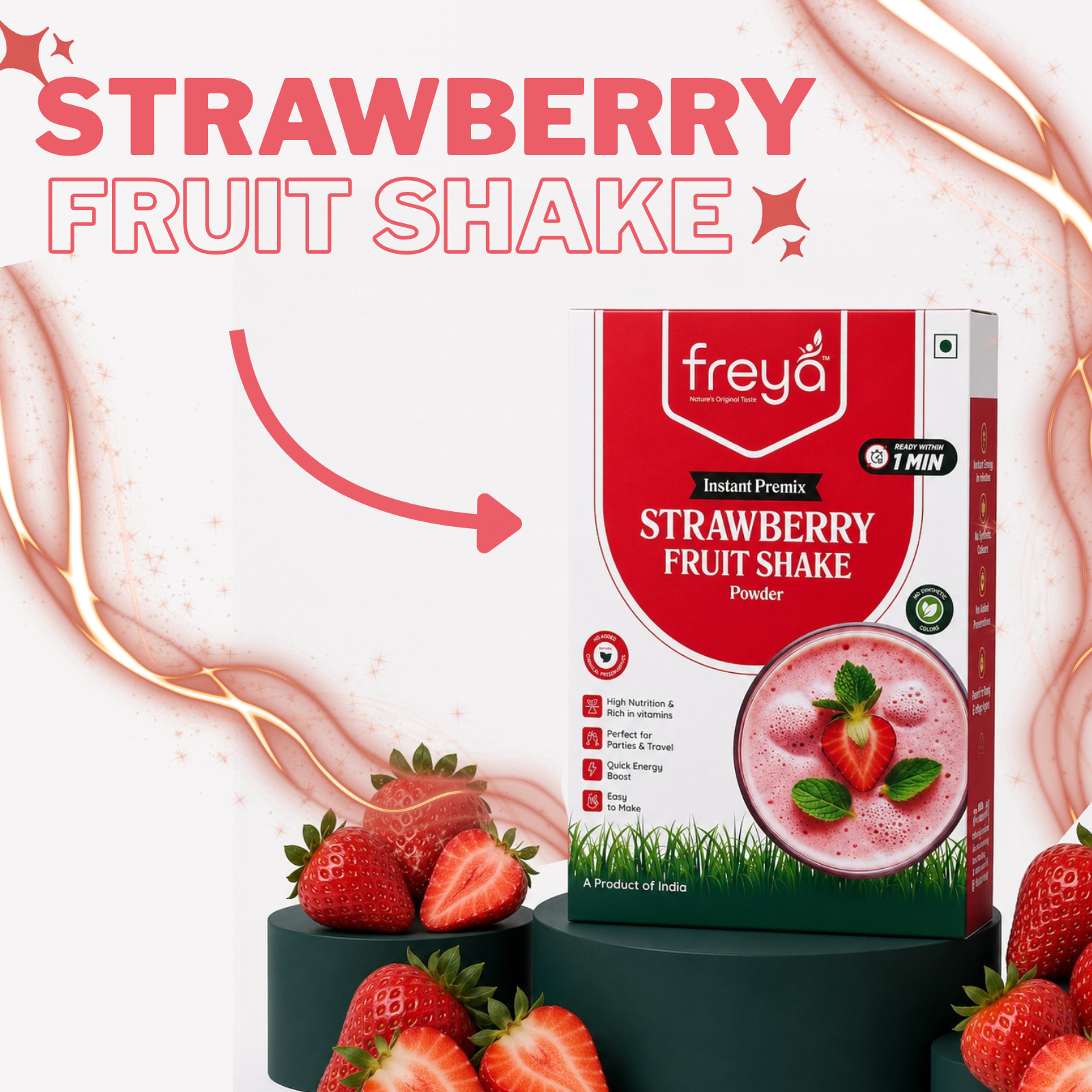 Instant Strawberry Milk Shake Powder