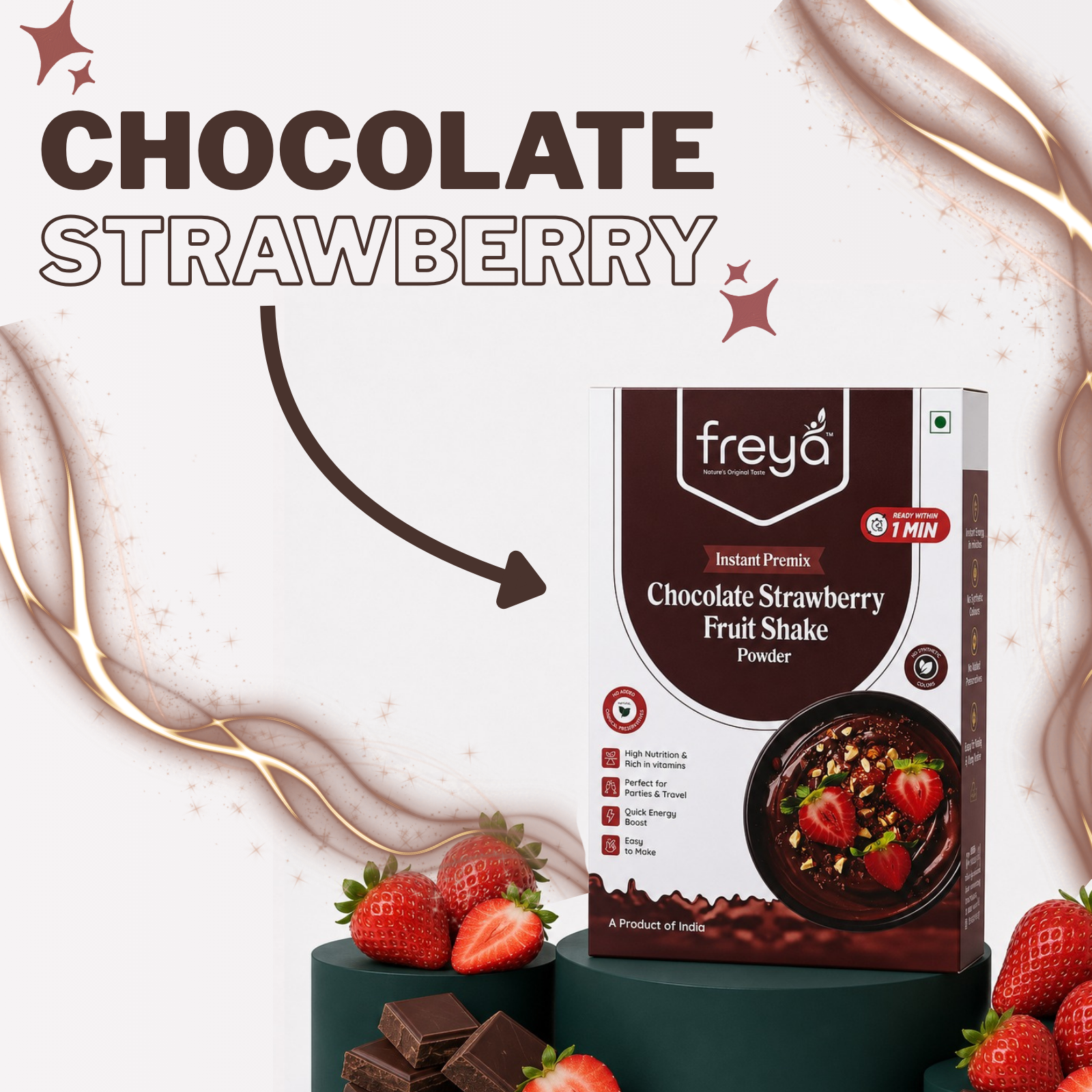 Instant Chocolate Strawberry Fruit Milk Shake Powder