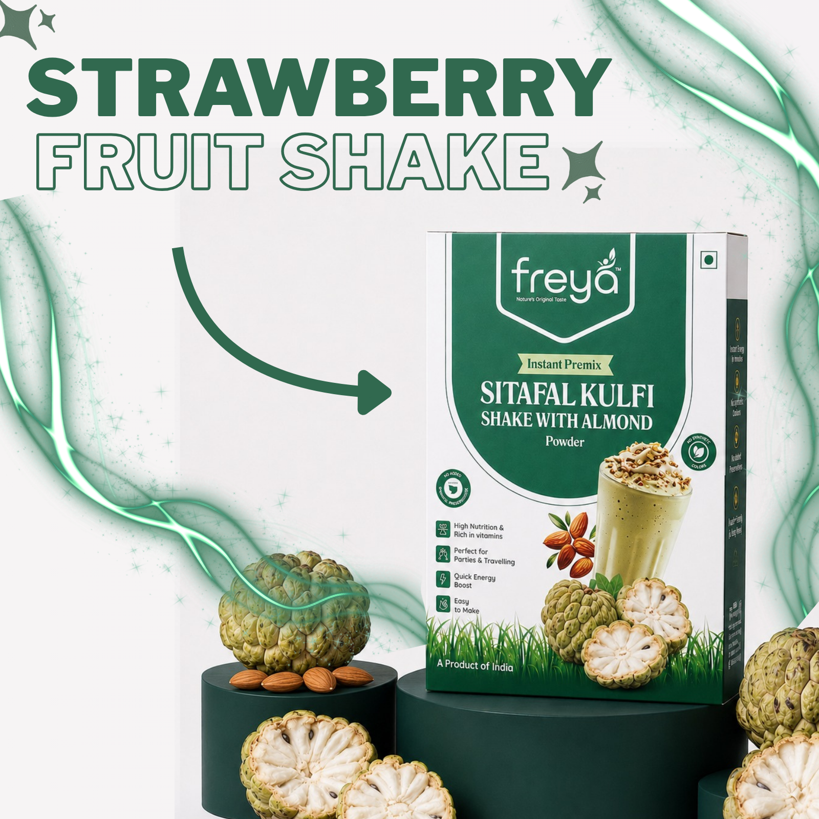 Instant Sitafal Kulfi Shake With Almond