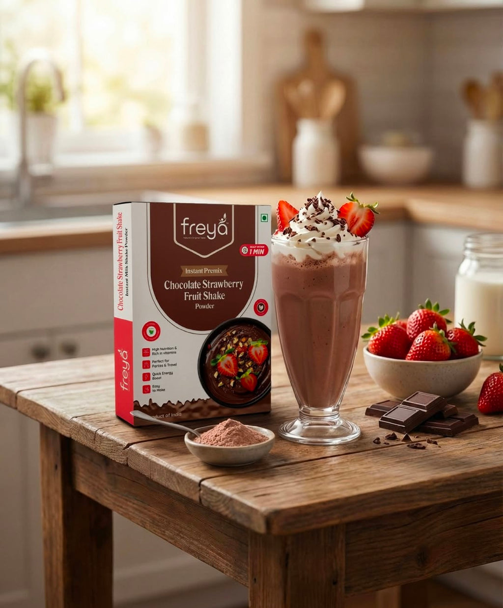 Instant Chocolate Strawberry Fruit Milk Shake Powder