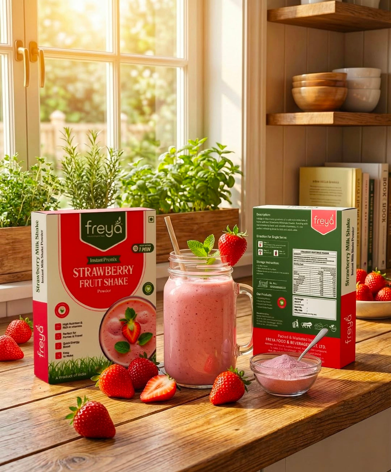 Instant Strawberry Milk Shake Powder