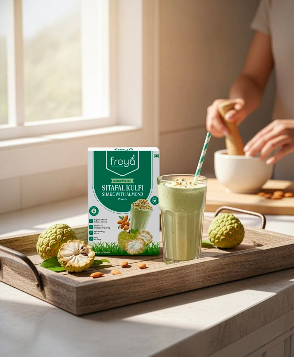 Instant Sitafal Kulfi Shake With Almond